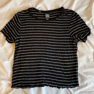 Wild Fable black and white striped crop tee